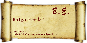 Balga Ernő névjegykártya